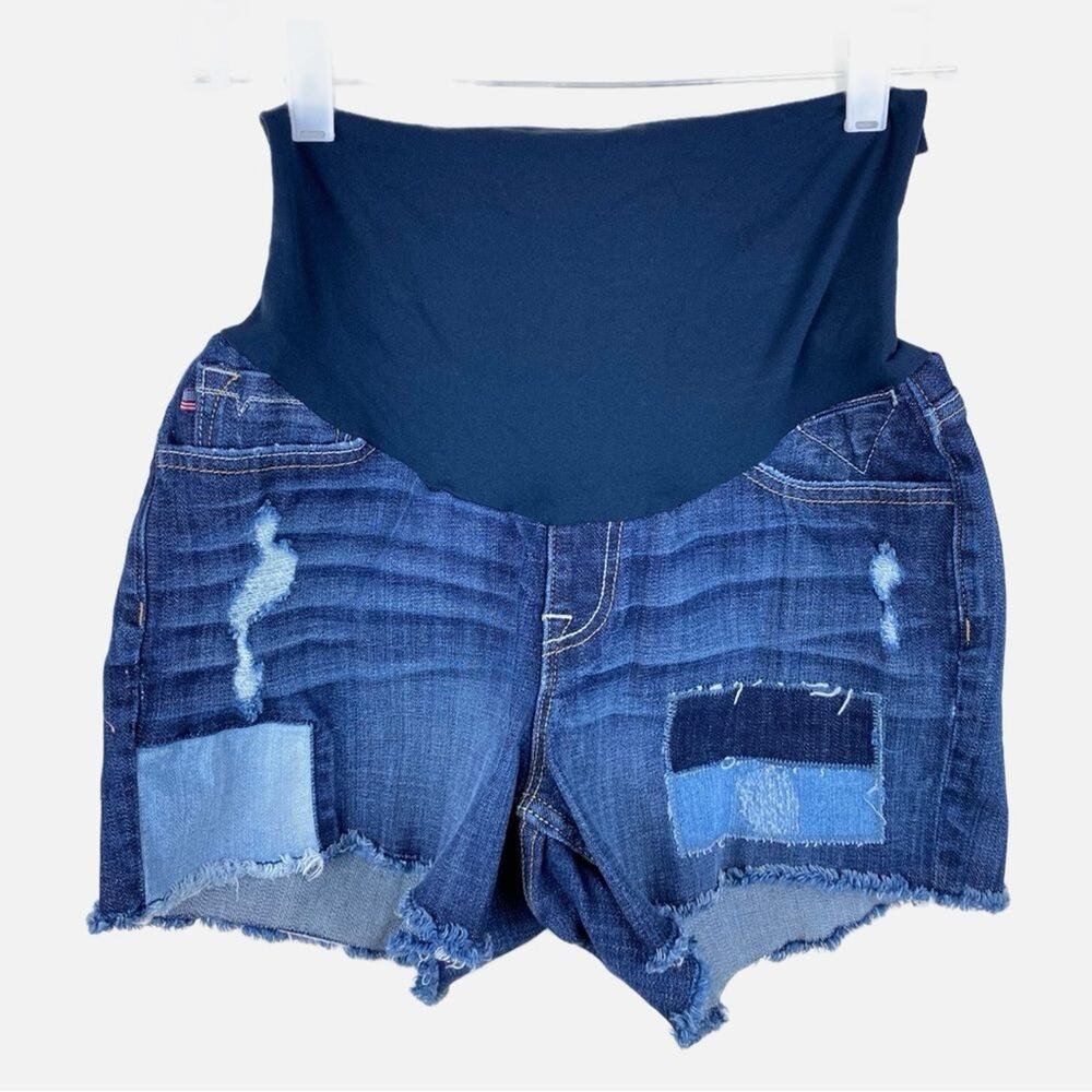 Vigoss x A Pea In The Pod Maternity Patchwork Shorts Womens Sz M Casual Summer